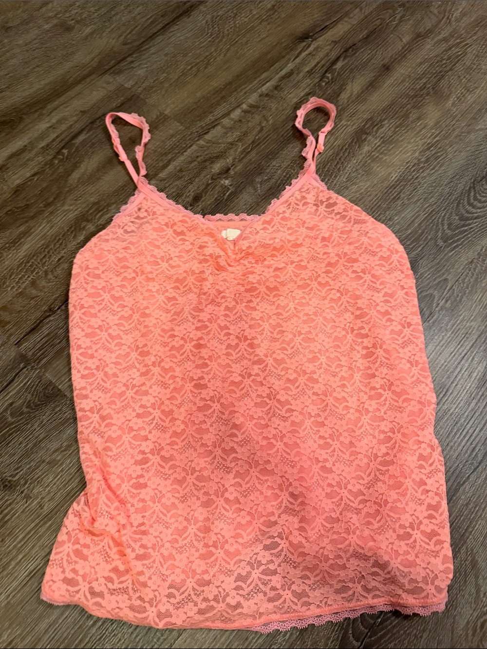 aerie Coral Lace Cami with Adjustable Straps